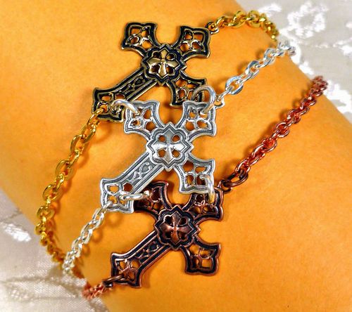 Gothic Goth Cross Bracelet