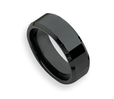 Black Ceramic Mens Ring