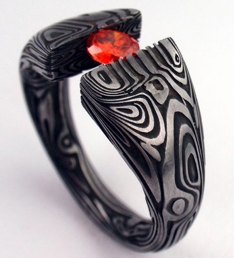Ruby Stainless Steel Ring