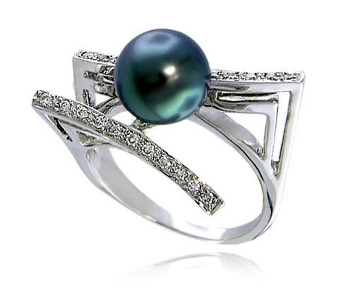 Tahitian Pearl Engagement Ring