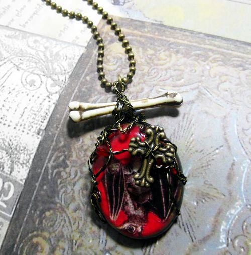 Vampire Gothic Cross Necklace