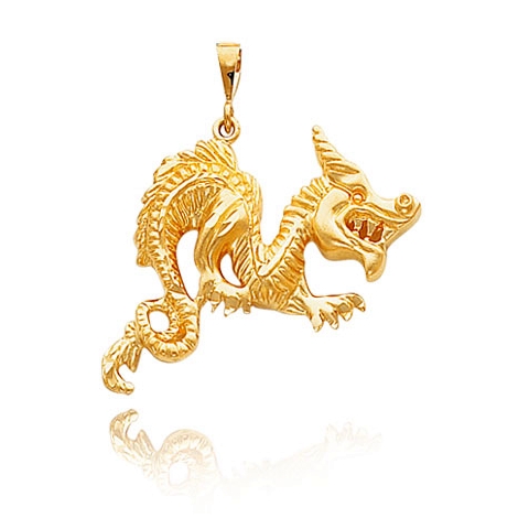 Yellow Gold Dragon Pendant